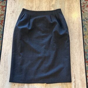 Evan Picone Charcoal Pencil Skirt 100% wool gray size 12 EUC